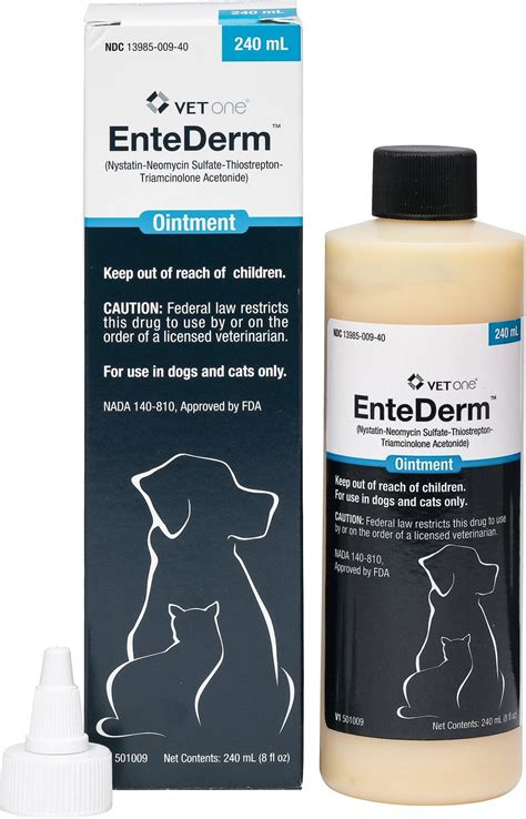 Details. EnteDerm is a topical ointment prescribed by veterinarians to help treat pets with bacterial infections or yeast infections. This medication is gentle and readily accepted by most pets, relieving stress for you both. Proudly sourced directly from the manufacturer or their approved distributor. Guaranteed genuine and backed by the ... 