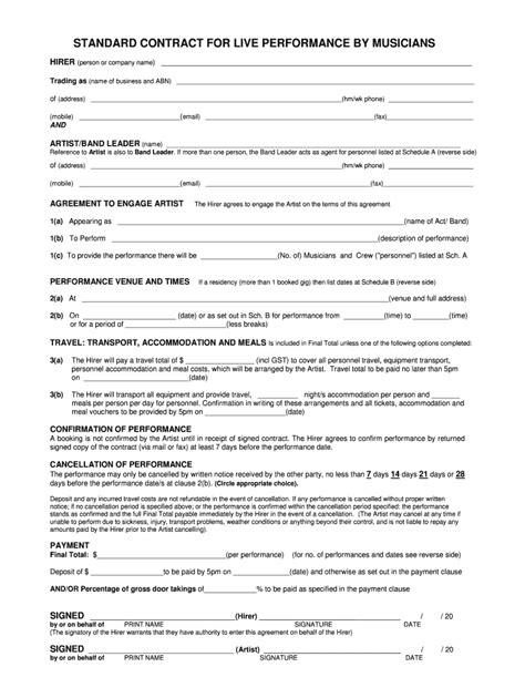 Entertainment Contract Template Form Fill Out and Sign Printable PDF