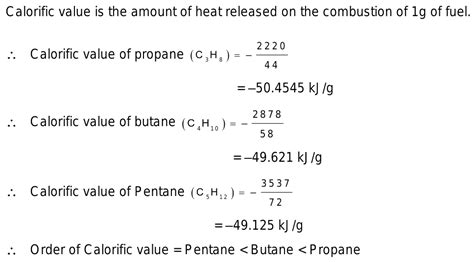 Enthalpy of combustion of propane,butane and pentane are ... …