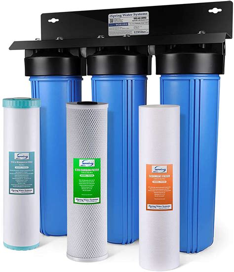 Entire house water filtration. Basic whole-house water filter systems typically range from $300 to $800. Premium systems can cost anywhere from $1,500 to $3,000+. Installation costs vary depending on the type of system but on average costs $1,200 for a basic install. Filter replacements and maintenance typically cost $100-$200 each year. 