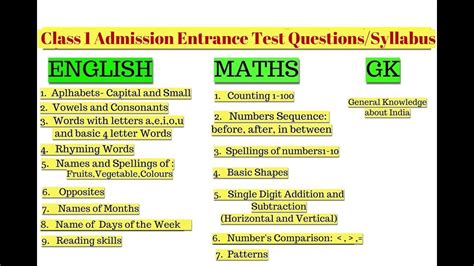 Entrance Exam Admission Test Admission Exam