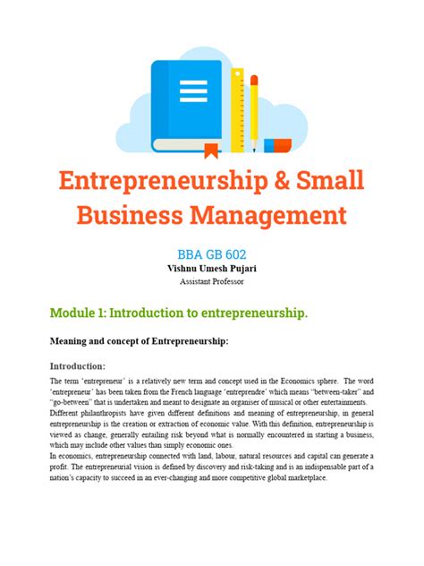 Entrepreneurship and small business management assignment pdf.  Featuring ...