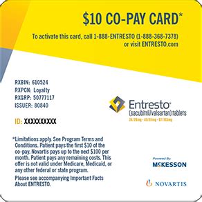 Entresto $10 co-pay card. Things To Know About Entresto $10 co-pay card. 