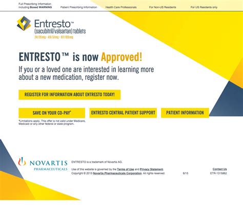OH7143151 OHS 601341 M63100136185 FREE TRIAL OFFER 30-DAY Good for one-time use for a 30-day (maximum 60 tablets) free trial of ENTRESTO ® at no cost to you. Limitations apply. .... 