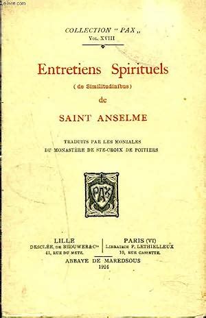Entretiens spirituels (de similitudinibus) de saint anselme. - Engineering statistics 13th edition solution manual.