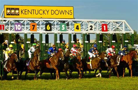 Kentucky Downs Track Facts. Address: 5629 Nashville Rd, Franklin, KY 42134 Phone: (270) 586-7778 Website: www.themintgaming.com Track (Turf): 1 mile 550 yards Stretch length: 1,320 feet Surface Composition: Turf Opened in 1990 as the Dueling Grounds Race Course, Kentucky Downs is a unique, European-style race track that regularly hosts graded stakes events each year.. 