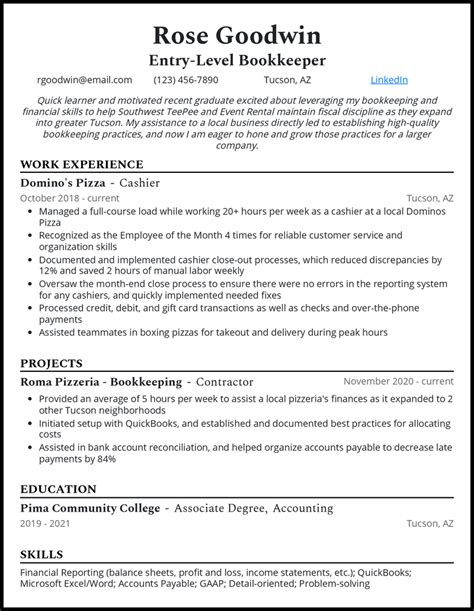 Entry Level Bookkeeper Resume Example for 2023 Resume Worded