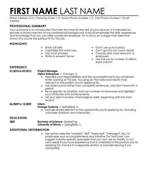 Entry Level Job Resume Template