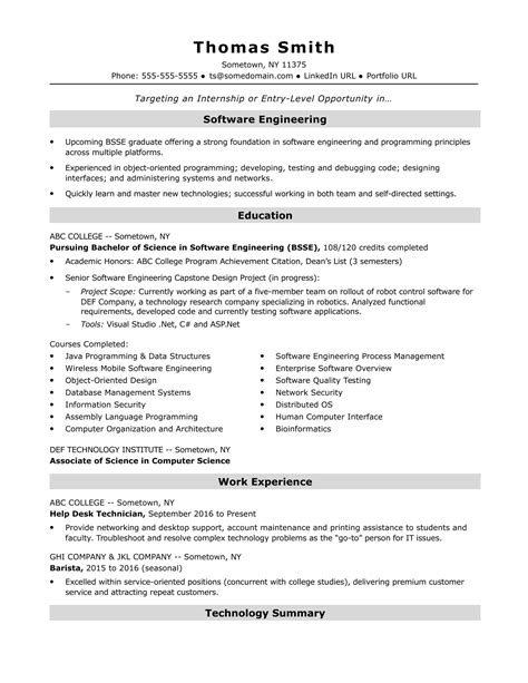 EntryLevel Software Engineer Resume Sample & Guide
