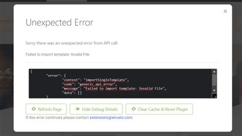 Envato Template Errror Support Local Community