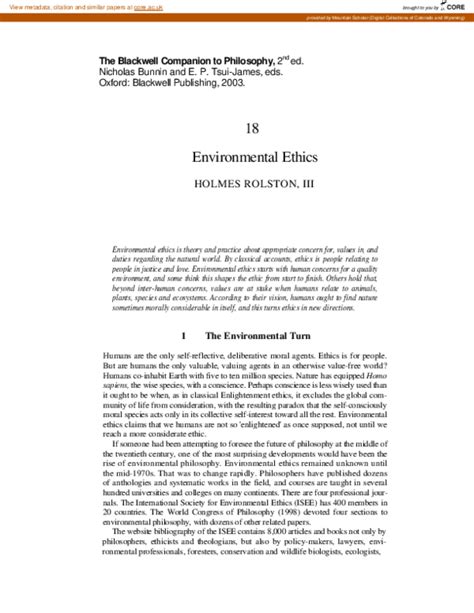 Environmental Ethics Topics For Papers