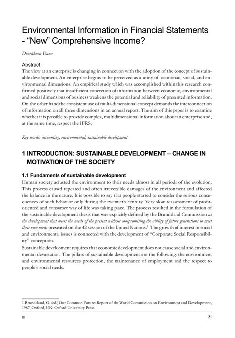 Environmental Information in Financial Statements