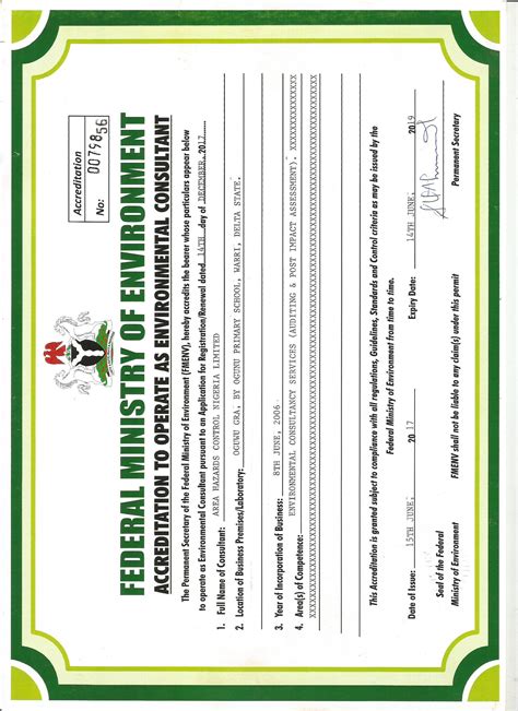 Environmental Planning Certificate