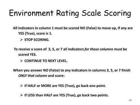 Environmental Rating Scale Score Sheet