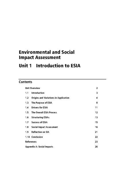 Environmental and Social Impact Assessment Unit 1 Introduction …