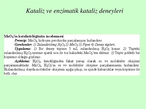 Enzim Deneyleri. 