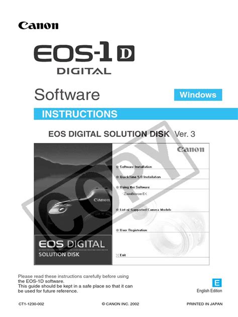 Eos digital solution disk and instruction manuals. - Skybox f5 hd pvr user manual.