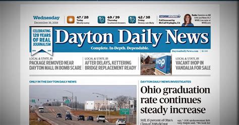 Epaper dayton daily news. Request a vacation hold; Create your login for digital access; Pay your bill online; Enroll in EZ Pay; Enter to win contests 