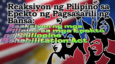 Epekto Ng Philippine Rehabilitation Act Tagalog - QnA