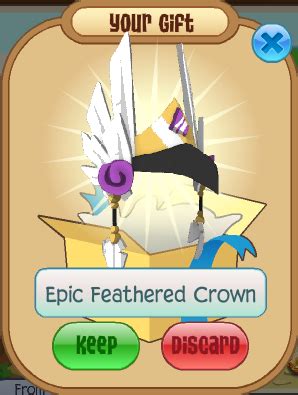 Epic feathered crown aj. Aug 12, 2023 · The RIM versions of items featured on this page can also be found here. The Spooky Party Shop Items can be found here. The Haunted Forest Shop was first introduced on October 11, 2012. It returns to the Haunted Forest Party annually during the Night of the Phantoms. Some of these items can be obtained from The Forgotten Desert. 