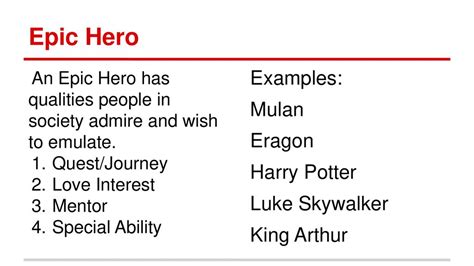Epic hero examples
