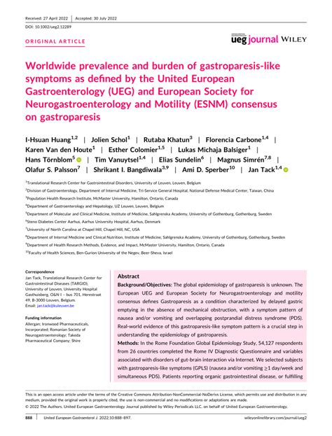 Epidemiology of gastroparesis - ScienceDirect