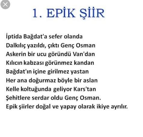 Epik şiir nedir