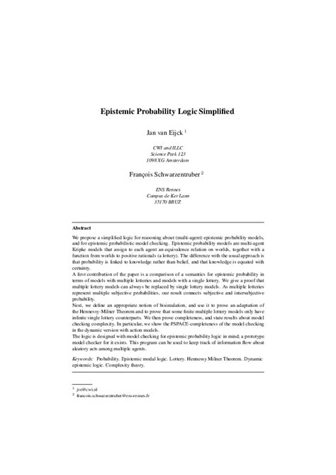 Epistemic probability.  This paper is a first step in answering the question of...