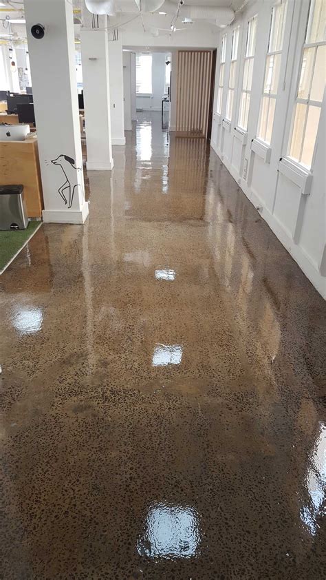 Epoxy cement floor. Concrete floor coatings are special resins (most often polyurethane or epoxy) that when properly applied create an impenetrable coating, or layer on cement preventing the transmission of water and contaminants while at the same time keeping the structure safe. Installation of resinous flooring is commonly used for sealing, waterproofing ... 