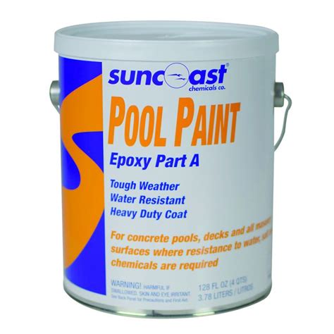 Epoxy pool paint. EPOXY POOL PAINT: A type of paint specifically designed for painting swimming pools. It provides a durable and long-lasting finish. CONCRETE POOL: A type of swimming pool made out of concrete material. ROUGH SURFACE: A surface that is uneven or has a texture, which may require additional preparation before painting. 