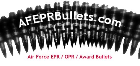 EPR bullets for all levels of Professional Military Education (PME) Professional Military Education/PME EPR Bullets. ... - Goal focused; attended eight hrs Top 3 mentoring seminar--gained NCO tools to succeed in future challenges - Gp Supt by-name selected as ALS mentor; infused 20 airmen w/guidance & ldrshp--led next generation leaders .... 