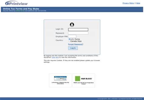 Logging On: Using a Web browser, go to www.eprintview.com. You may also obtain the website link from Employee Direct Access, https://da.securitasinc.com, go to ‘Me’ then ‘Pay’ and click on ePrintView YE Documents on the top left corner. Enter the Login ID: Your Social Security Number with no dashes. 