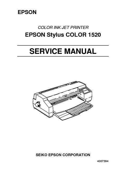 Epson stylus color 1520 color ink jet printer service repair manual. - New home sewing machine manual 691.