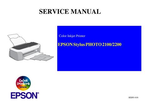 Epson stylus photo 2100 2200 color inkjet printer service repair manual. - Di 10 service manual diagramasde com diagramas.