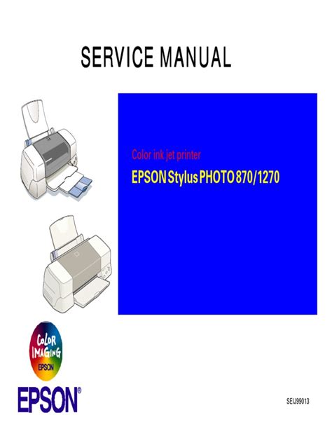 Epson stylus photo 870 1270 color inkjet printer service repair manual. - Audi a4 avant b5 service manual.