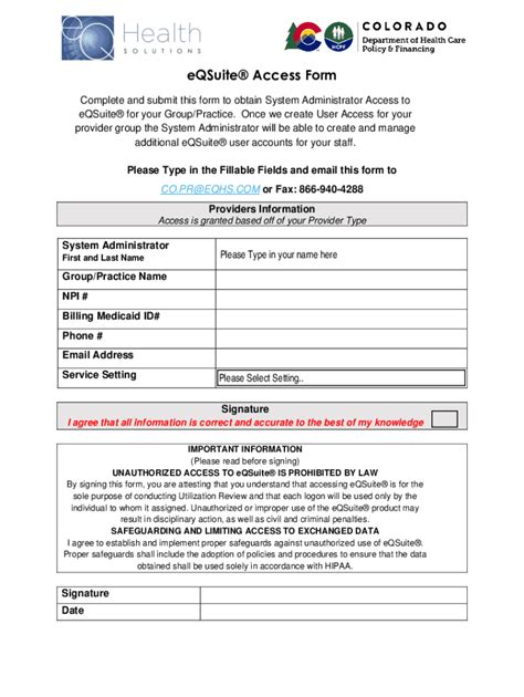 link to register for access to eQSuite®. The provider must register to create an Administrative account to access eQSuite®. Once an account has been created an email confirmation will be sent to activate the account. Administrator Roles • The person who registers with the Provider Medicaid ID# will be the Account Administrator. 