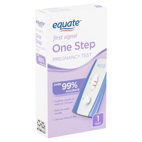 Equate hpt sensitivity. Discard with normal household waste. Keep out of the reach of children, do not re-use, do not freeze. Equate First Signal One Step Pregnancy Test is easy to use. Test 5 days sooner. Use any time of day. Contains 1 pregnancy test with dropper. Over 99% accurate from the day of your expected period. We aim to show you accurate product information. 