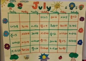 Equation Calendar Project