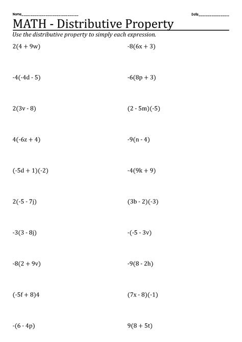 Equations using distributive property worksheets. Multiply the 3 by each term inside the parentheses. Rewrite Solve. Whenever a number is being multiplied by each term inside a set of parentheses it should be recognized as the … 