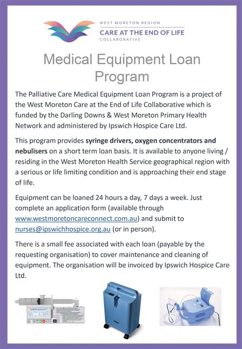 The medical equipment loan program continues thr
