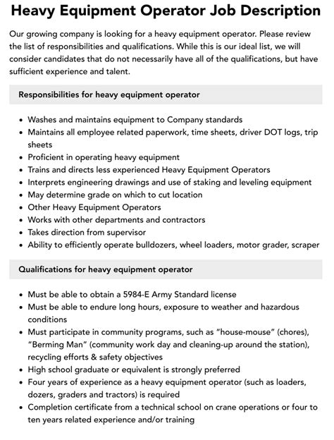 Equipment operator position. Things To Know About Equipment operator position. 