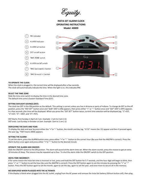 Equity insta set 40009 clock manual. - Samsung 40 inch led tv user manual.
