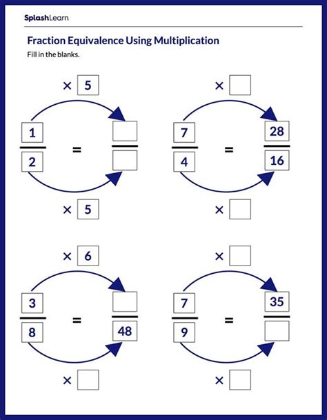 Equivalent Fractions By Multiplying Worksheet