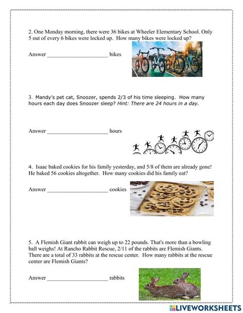 Equivalent Fractions Word Problems Worksheet Zone