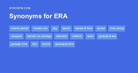 Era synonym. Popular synonyms for Era and phrases with this word. Words with similar meaning of Era at Thesaurus dictionary Synonym.tech. 