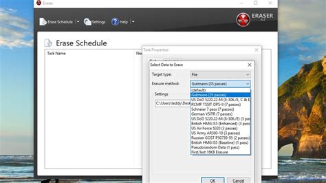 Eraser windows.  Mit dem Sicher-Löschen-Programm "Eraser" ra...