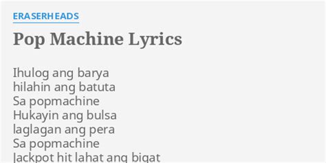 Eraserheads - Pop Machine (Lyrics) Chords - Chordify