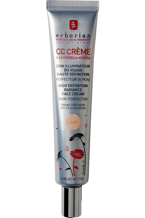 Erborian cc cream. Erborian CC Red Correct is an anti redness cream that boosts radiance, protects and hydrates your skin. This high definition illuminator helps unify and camouflage dehydration fine lines whilst also refining the appearance of skin’s texture. 
