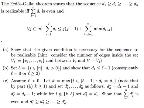 Erdős–Gallai theorem - HandWiki