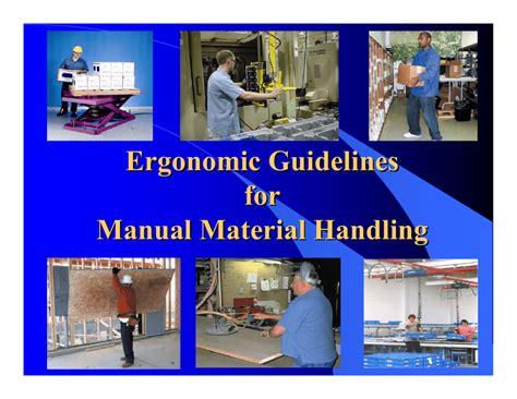 Ergonomic guidelines for manual material handling. - Michel mousseau, le temps de peindre.